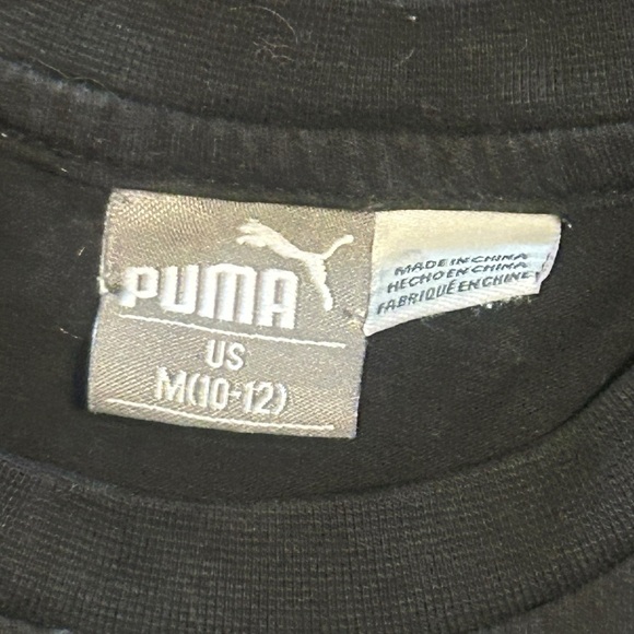 Puma‎ Kids Black Tee with Silver Logo - Picture 4 of 6